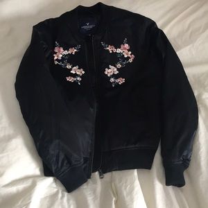 American Eagle Embroidered Bomber Jacket